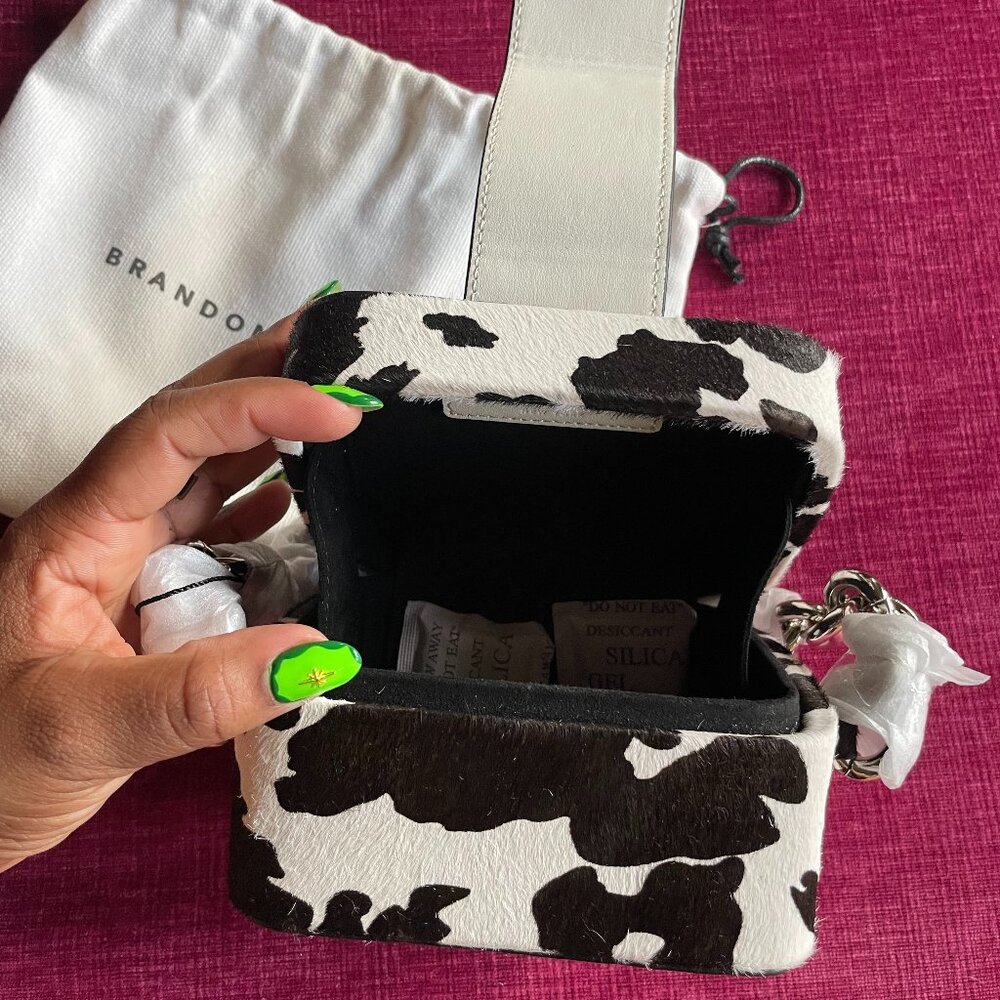 Brandon Blackwood Marlo Buckle Bag in Cow Print Ponyhair NWT - Picture 6 of 7